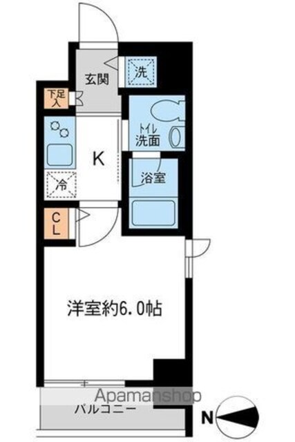 ＫＤＸレジデンス大島[1K/20.37m2]の間取図