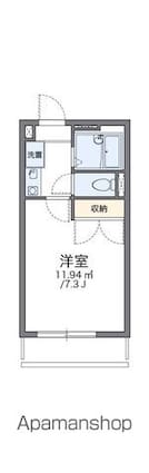レオパレスＡＳＡＧＡⅠ[1K/20.28m2]の間取図