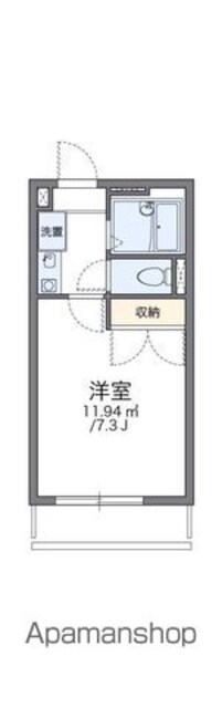 レオパレスＡＳＡＧＡⅠ[1K/20.28m2]の間取図