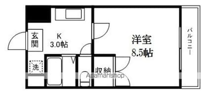 滋賀県草津市矢橋町[1K/22.68m2]の間取図