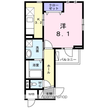 カーサ・フィーノ[1K/36.15m2]の間取図