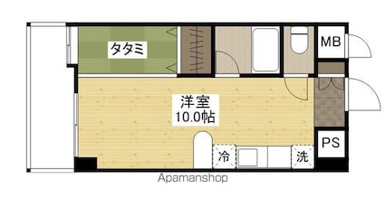 広島県広島市中区平野町[1R/24.99m2]の間取図