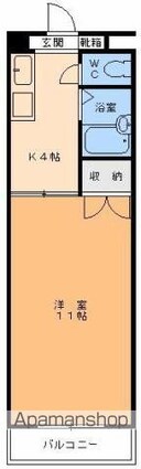 サンループ加藤[1K/30.4m2]の間取図