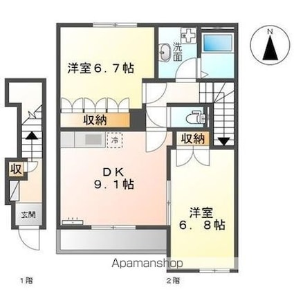 シルフィード　[2DK/56.47m2]の間取図