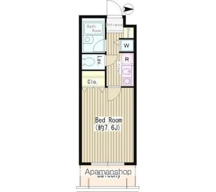 イル・マーレ東[1K/23.2m2]の間取図