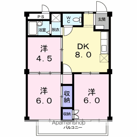 【スカイハイツの間取り】