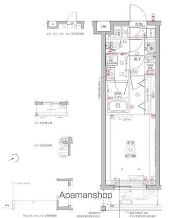 クレイシアＩＤＺ祐天寺Ⅱ[1K/25.52m2]の間取図