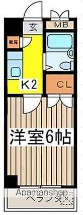 東京都狛江市岩戸北１丁目[1K/19.5m2]の間取図