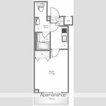 ＤＵＡＲＥＳ愛宕虎ノ門[1K/25.28m2]の間取図