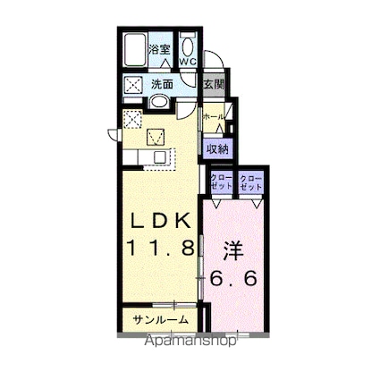 ヴェッタ　コスタ[1LDK/45.88m2]の間取図