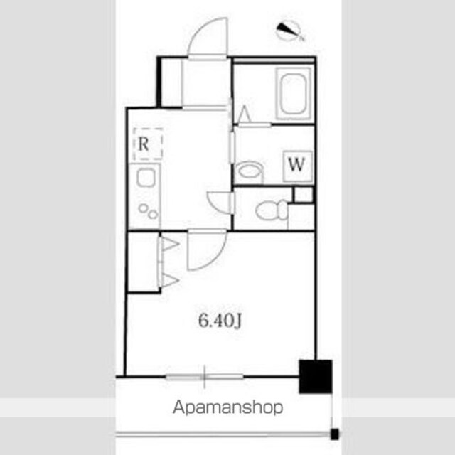 ケーディーエックスレジデンス上野毛[1K/25.6m2]の間取図