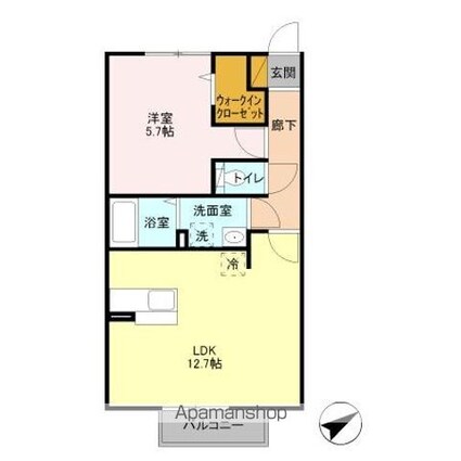 アーバンライフ萩台[1LDK/45.84m2]の間取図
