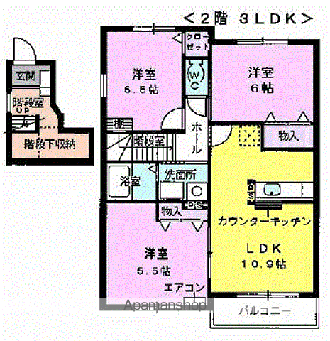 【岐阜市芥見大船のアパートの間取り】