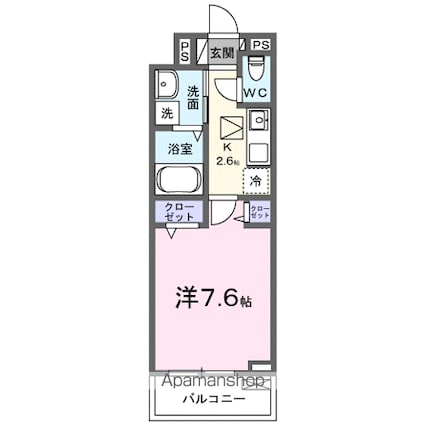 ルフレ[1K/27.02m2]の間取図