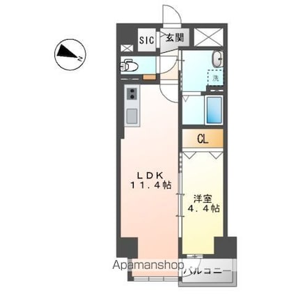 サニーフィールド[1LDK/40.89m2]の間取図