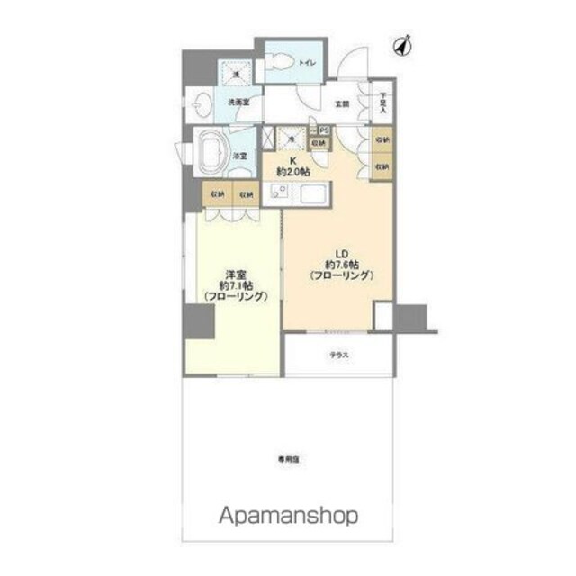 コスモリード市ヶ谷払方町[1LDK/43.13m2]の間取図