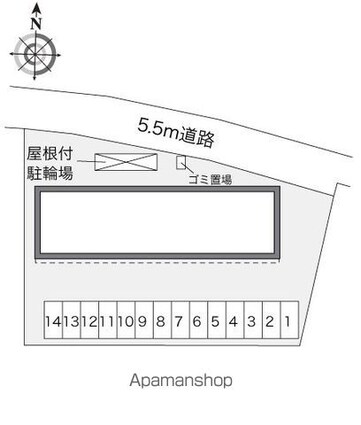 レオパレス金ヶ作[1K/23.61m2]の配置図