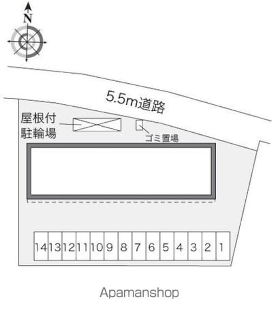 レオパレス金ヶ作[1K/23.61m2]の配置図