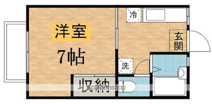 セレクト堀之内Ｂ棟[1K/23.18m2]の間取図