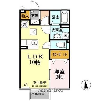 セジュールＫｅｎ[1LDK/33.39m2]の間取図
