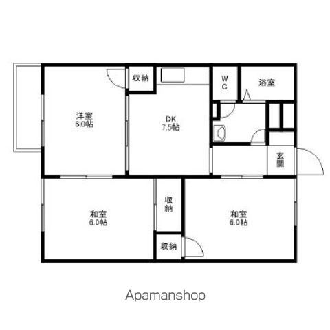 【流山市西初石のアパートの間取り】