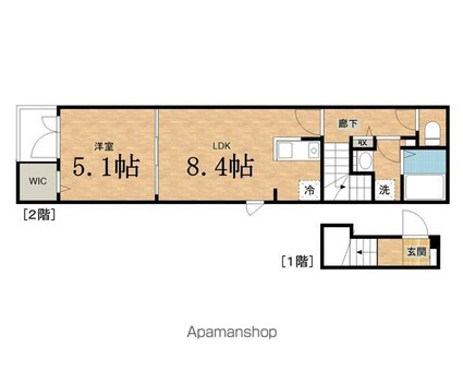サンフィールド[1LDK/38.81m2]の間取図