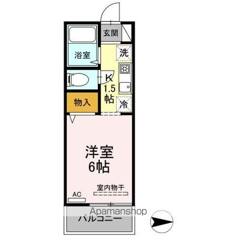 【青梅市東青梅のアパートの間取り】