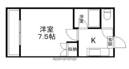 コーポ・ビックワン[1K/24m2]の間取図