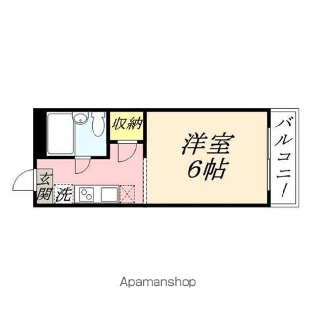 岡山県岡山市北区津島笹が瀬[1K/17.39m2]の間取図