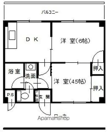 第５ミサワハウス[2DK/37.4m2]の間取図