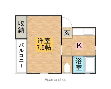 エルメゾン　トウハウス[1K/24.01m2]の間取図