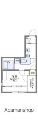 レオパレスウィズユー[1K/24.6m2]の間取図