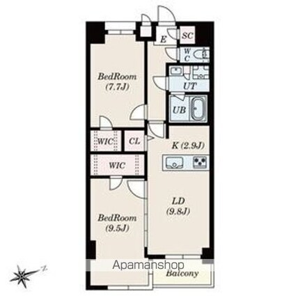 ＳーＲＥＳＩＤＥＮＣＥ神沢ａｆｆｏｒｄ[2LDK/70.85m2]の間取図