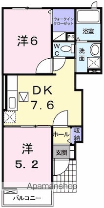 ボヌール・アヴニール　Ⅲ[2DK/42.98m2]の間取図