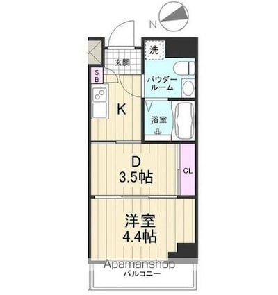 ＡＺＥＳＴ上板橋Ⅲ[2K/26.1m2]の間取図