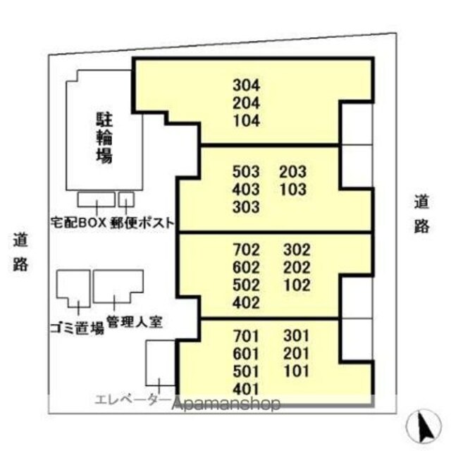 東京都杉並区下高井戸２丁目[1K/29.47m2]の配置図