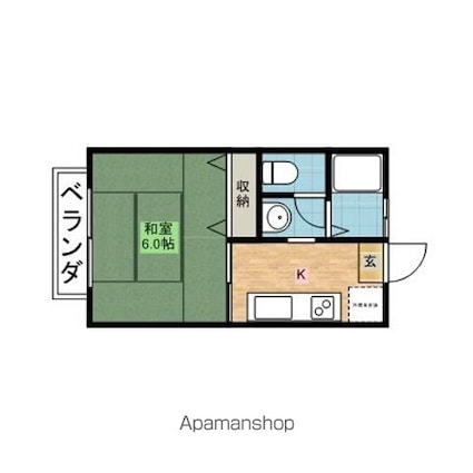 ラフォンテ・チャオ３ｒｄ４ｔｈ[1K/26.45m2]の間取図
