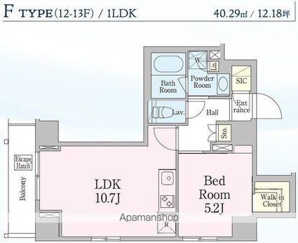 レジディア笹塚Ⅲ[1LDK/40.29m2]の間取図
