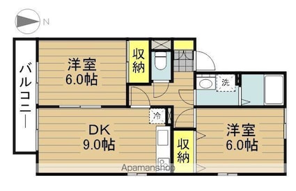 パークハイム[2DK/50.42m2]の間取図