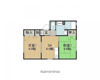 Ｍａｙ　ｏｎｅ　２５Ｂ棟[2DK/42.72m2]の間取図