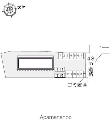 レオパレスレミュール[1K/26.49m2]の配置図
