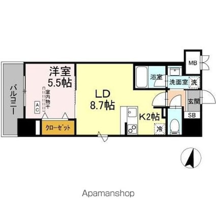 ＢＵＬＬ　ｈｏｕｓｅ[1LDK/39.89m2]の間取図