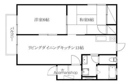 フレグランス高岡[2LDK/56.54m2]の間取図