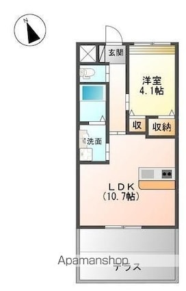 エスポワール　[1LDK/38.25m2]の間取図