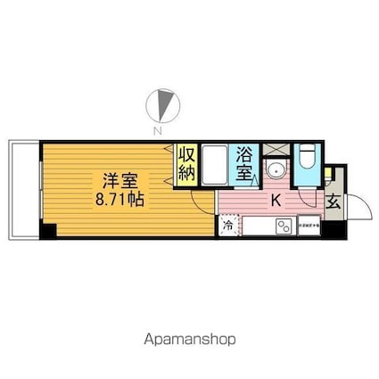 フォートレス文京[1K/26.55m2]の間取図