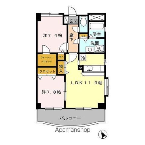 アム　フルッス 501 ｜ 福岡県福岡市博多区麦野３丁目17-33（賃貸アパート2LDK・5階・69.22㎡） その7