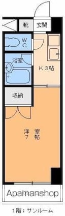 エンゼルスクエア２１[1K/20.6m2]の間取図