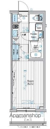 マキシヴ東向島フュージョナル[1K/25.41m2]の間取図