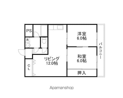タイハイツ焼田[2LDK/52.29m2]の間取図