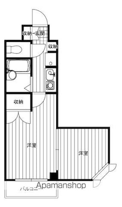 三園さえぐさマンション[2K/31.3m2]の間取図